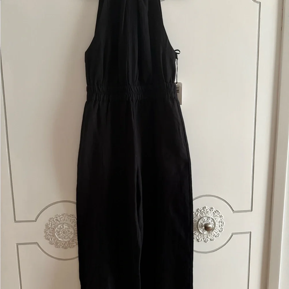NWT Apiece Apart New Archer Jumpsuit in Black Linen & Organic Cotton Blend - Picture 12 of 13